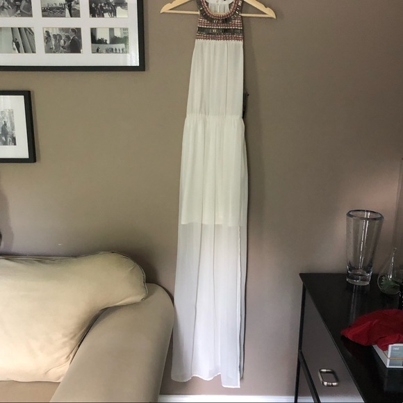 NWT Zara Off-White Long Grecian Dress Size Medium - Picture 6 of 7